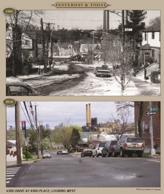 Yesterday & Today: 53rd Drive at 63rd Place, looking west