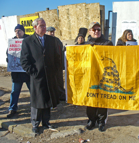 JPCA and Councilman Avella protest St. Saviour's demolition