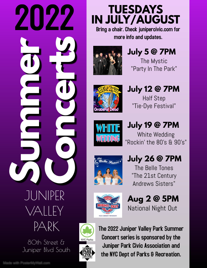 2022 Juniper Valley Park Summer Concerts scheduled