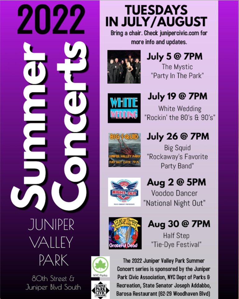 2022 Juniper Valley Park Summer Concerts scheduled The Juniper Park
