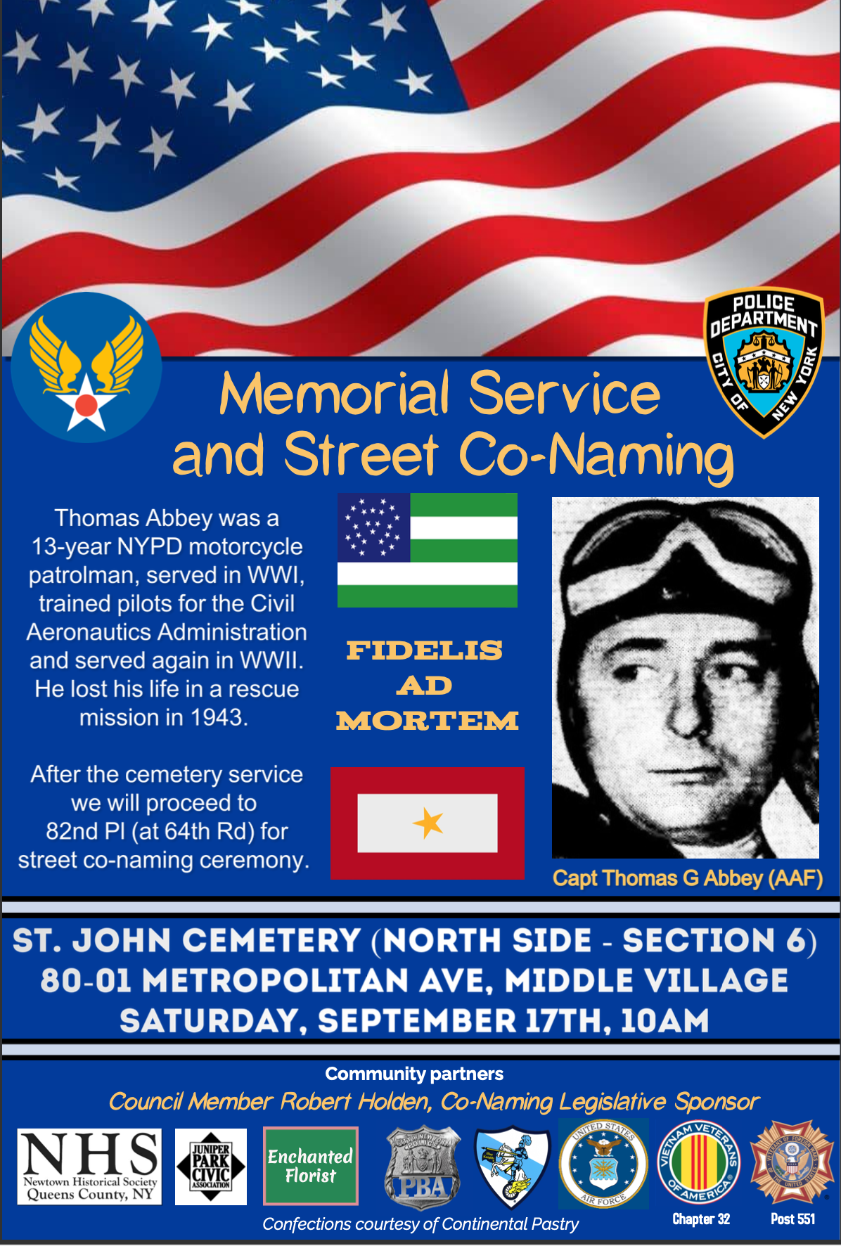 Annual police memorial Sept 17 includes street co-naming