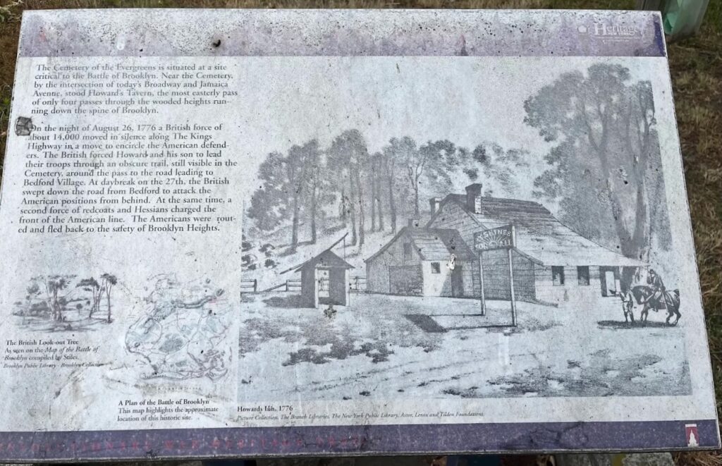 The Rising Sun Tavern / Howard's Inn Historical Marker, Evergreens Cemetery