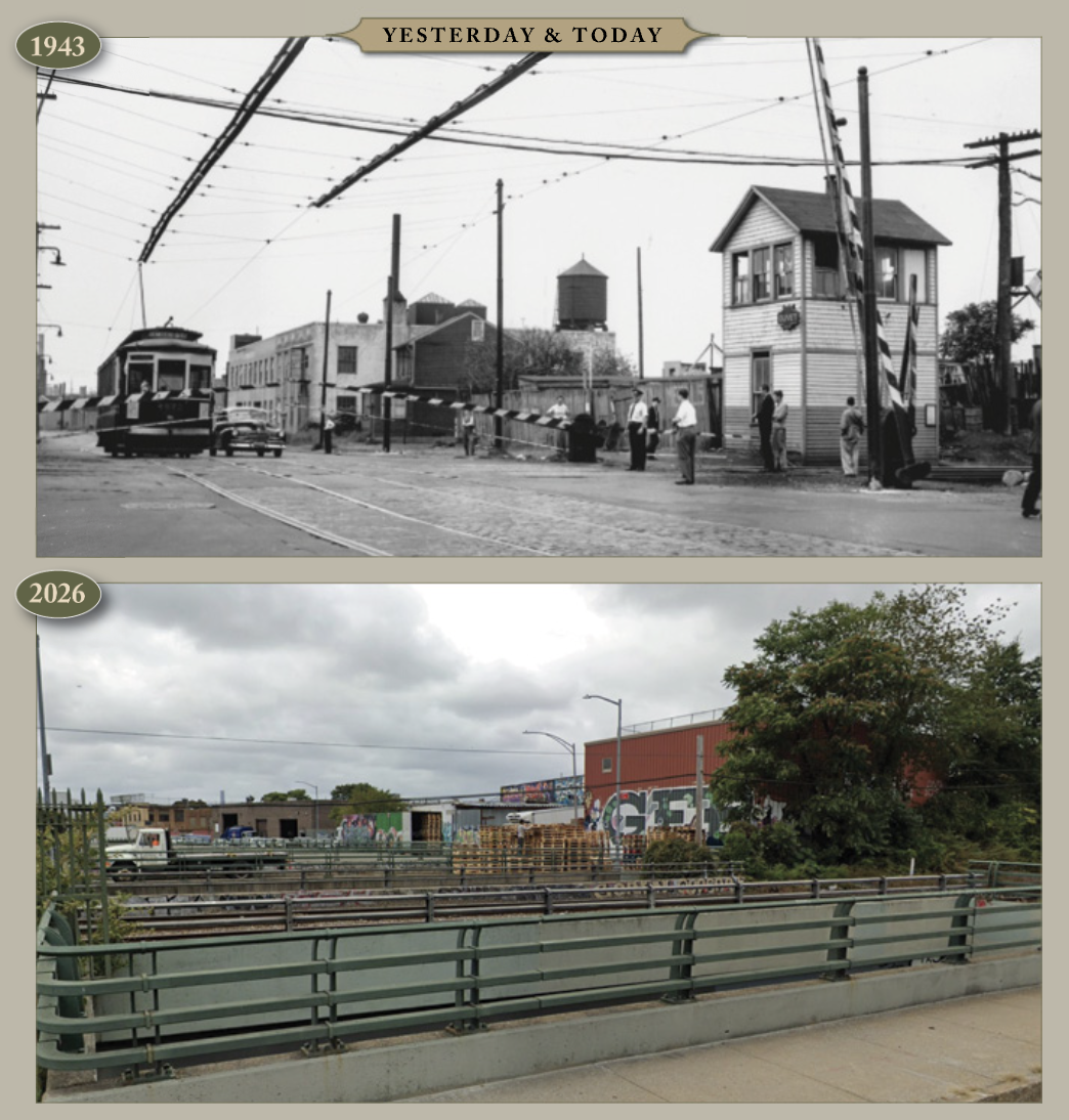Yesterday & Today Flushing Avenue at Rust Street, looking west, 1948